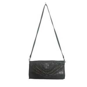 Nicole by Nicolle Millar vintage clutch crossbody gray with silver hardware bag